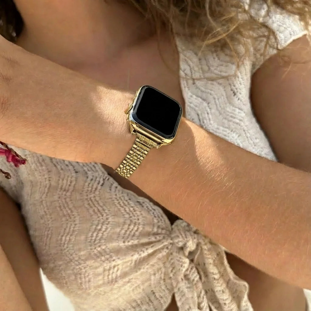 xoxo Wildhearts Apple Watch stalen bandje 'slim' (goud)
