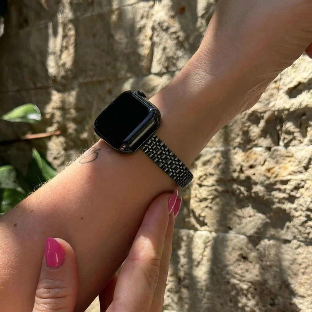 xoxo Wildhearts Apple Watch stalen bandje 'slim' (zwart)