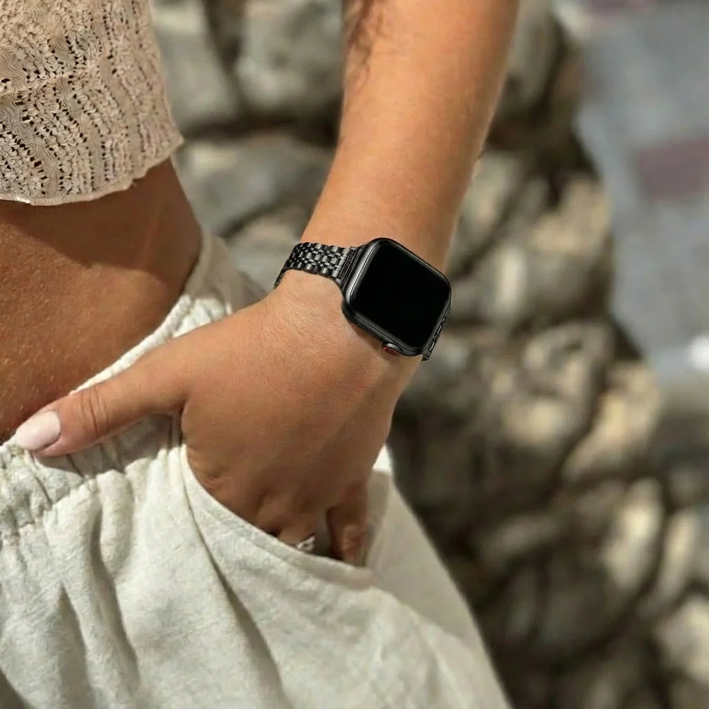 xoxo Wildhearts Apple Watch stalen bandje 'slim' (zwart)