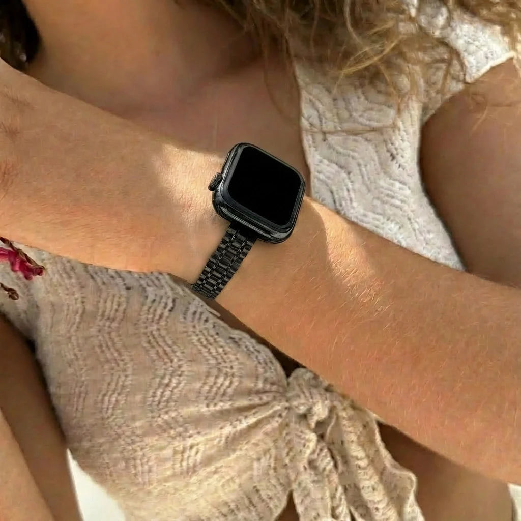 xoxo Wildhearts Apple Watch stalen bandje 'slim' (zwart)