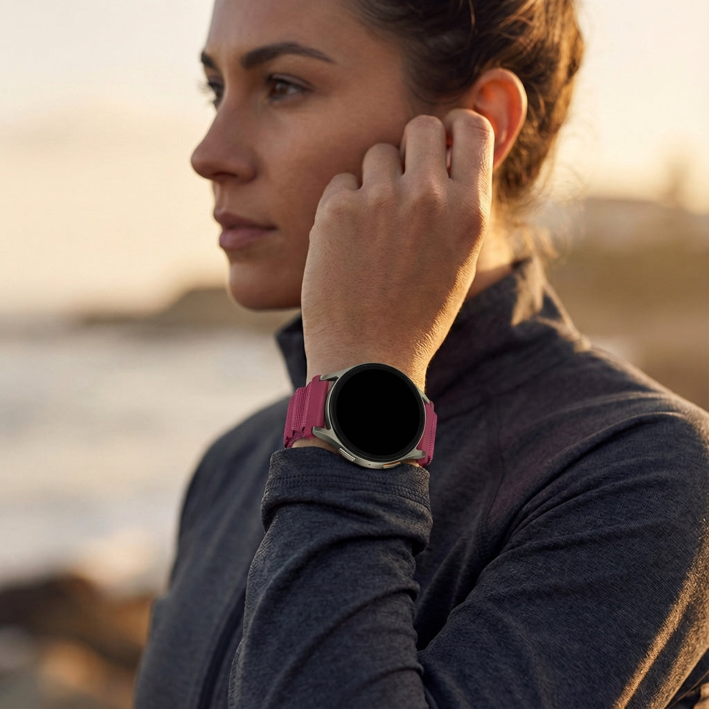 Bandz Samsung Galaxy Watch 7 - 40mm Alpine nylon band (rosé-rood)