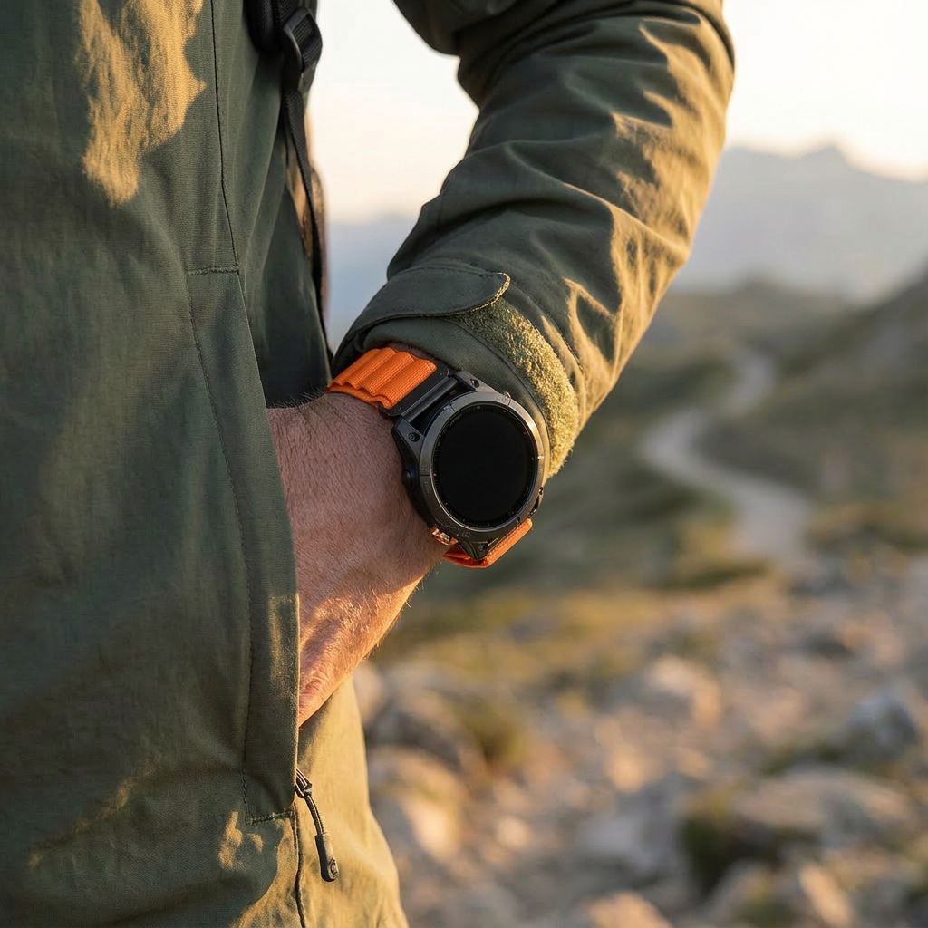 Garmin Fenix 8 - 47mm Alpine band (oranje)
