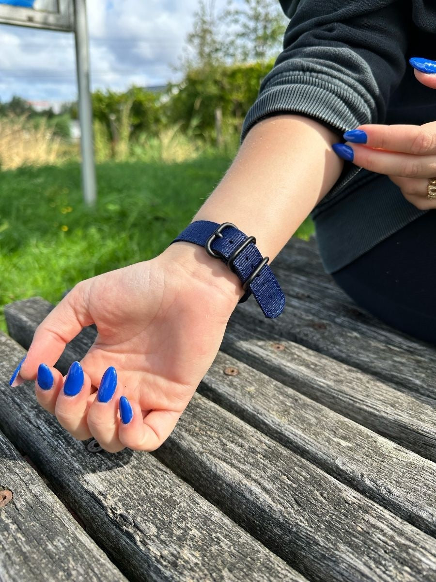 Amazfit GTR Mini nylon gesp band (blauw)