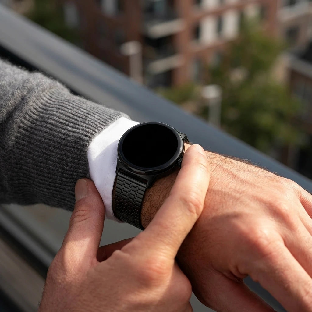 Google Pixel Watch 1/2 roestvrijstalen band (zwart)