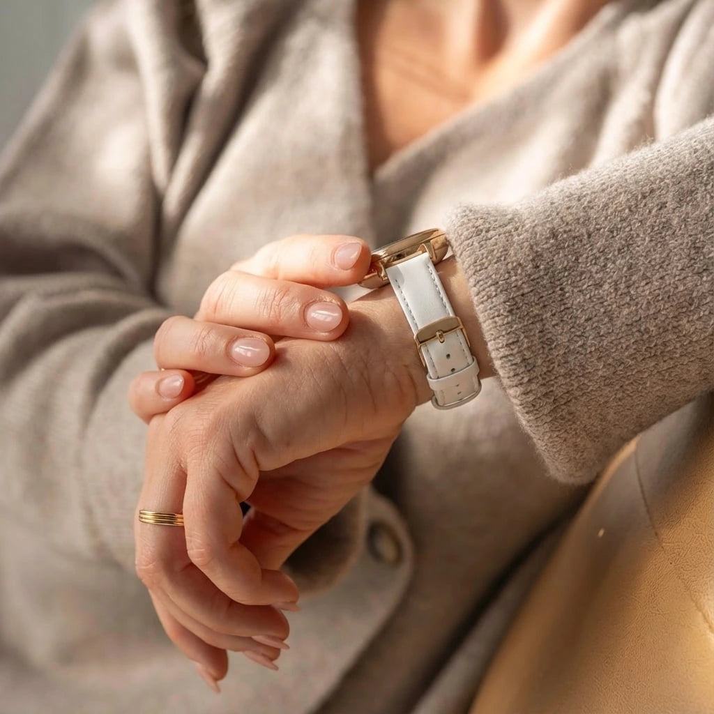 Garmin Lily leren bandje (wit)