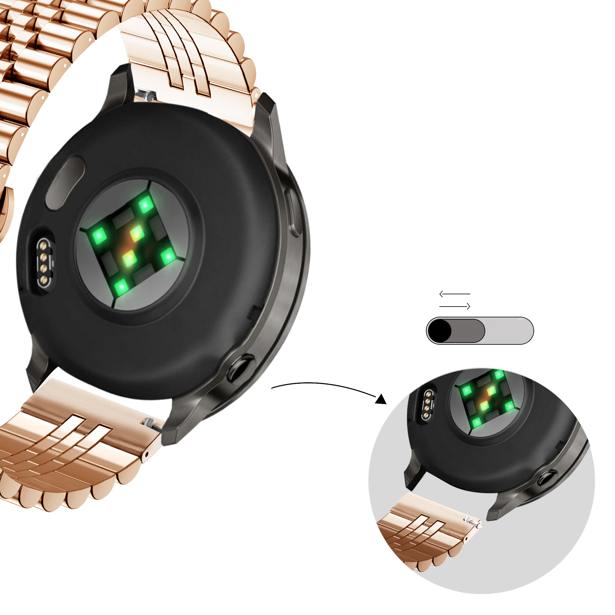 Bandz Garmin Venu 3s Steel Strap 'Jubilee' (Rose Gold)