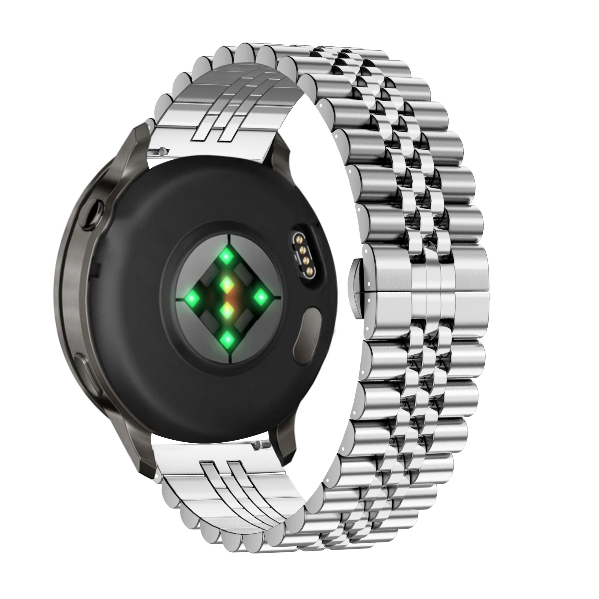 Bandz Garmin Forerunner 265s stalen band 'Jubilee' (zilver)