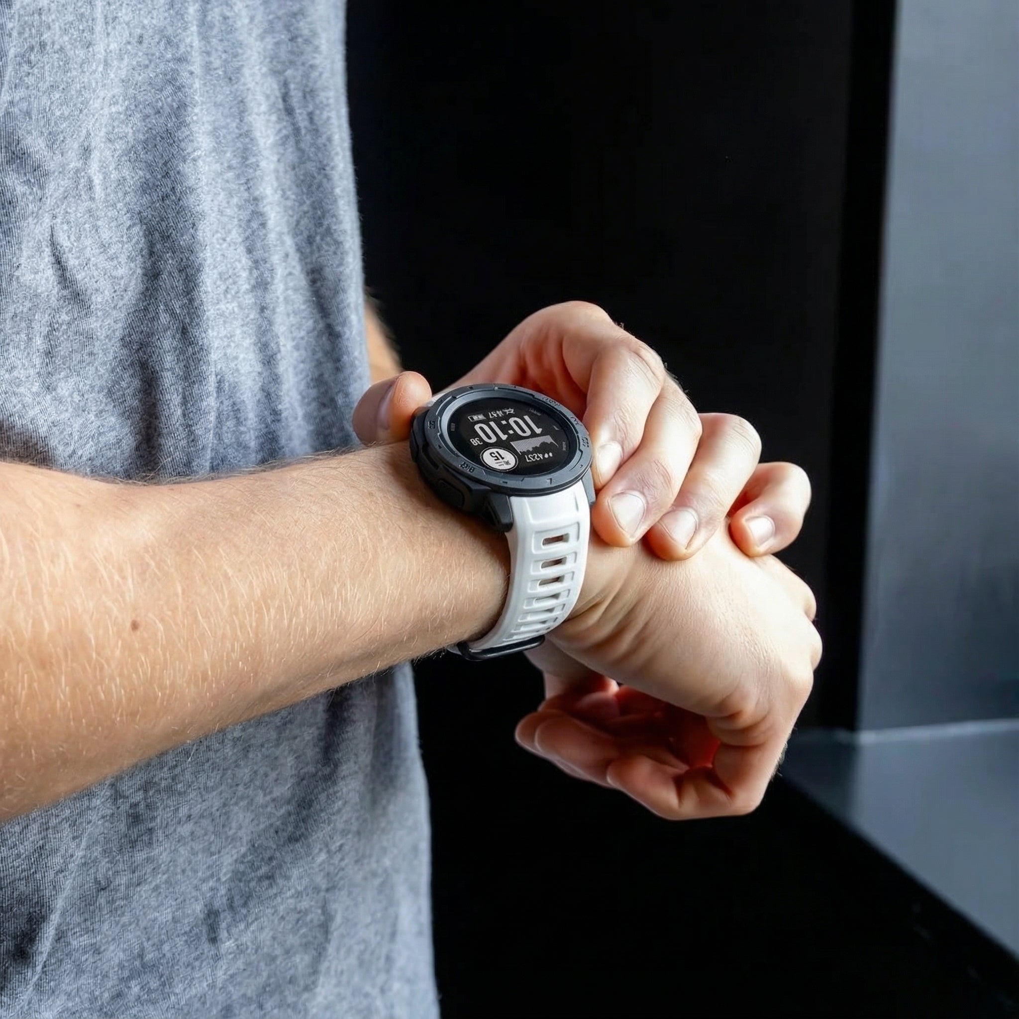 Garmin Instinct 1 / 2 siliconen bandje (wit)