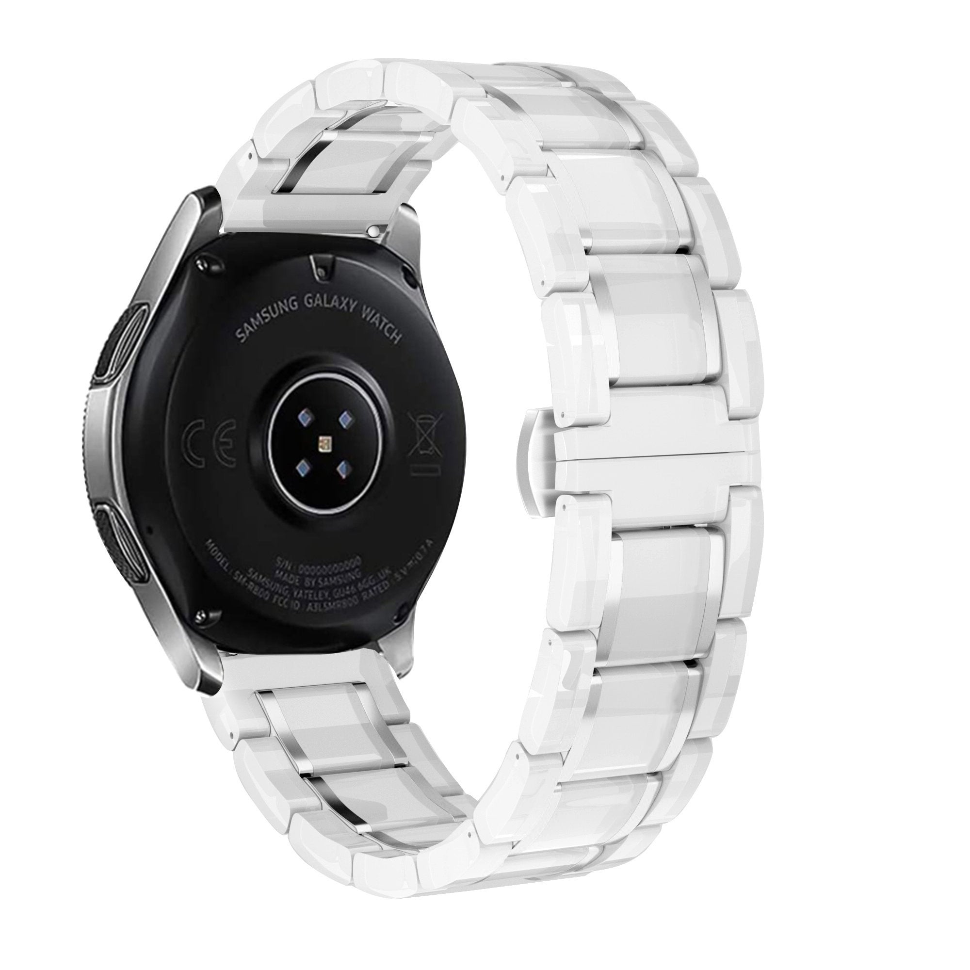 Samsung Galaxy Watch FE keramiek stalen band (wit/zilver)