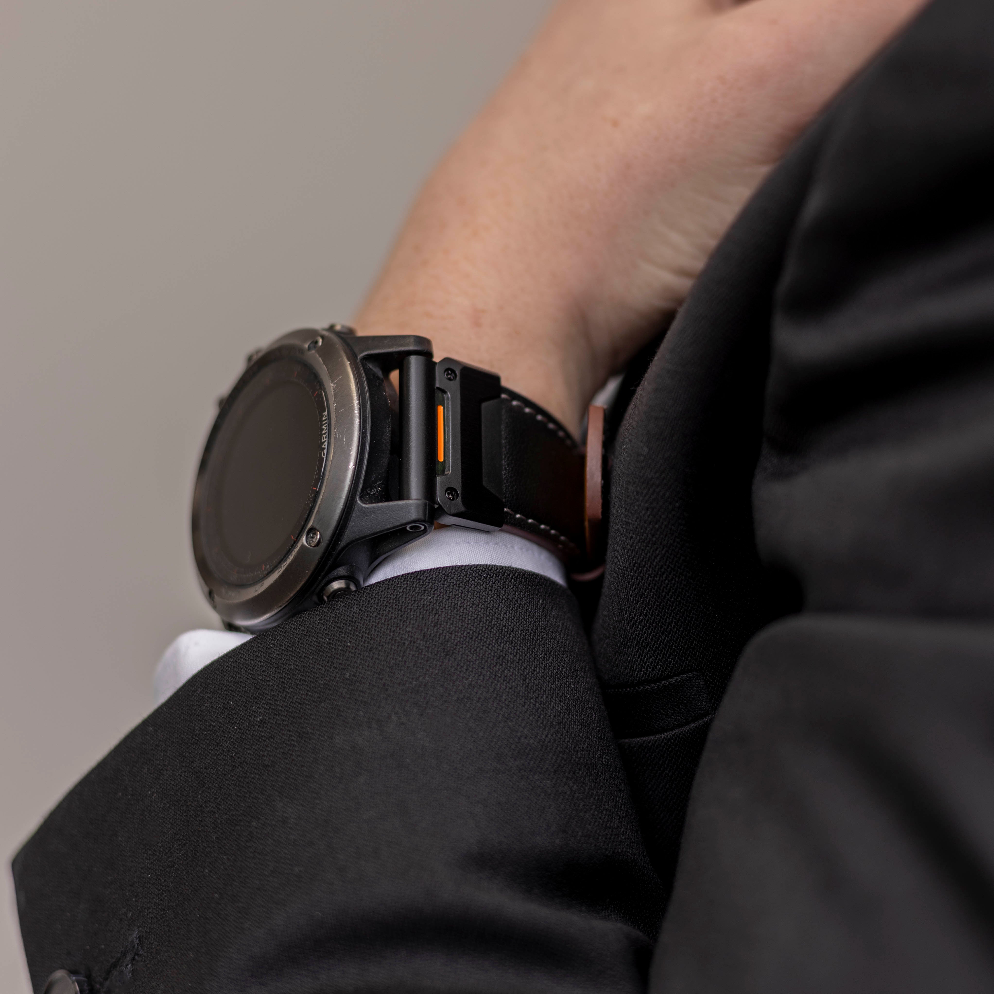 Garmin Fenix 3 genuine leren bandje (zwart)