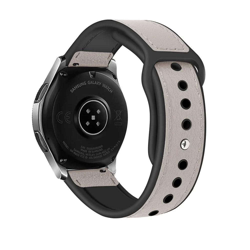 Amazfit Bip 5 leren hybrid bandje (wit)