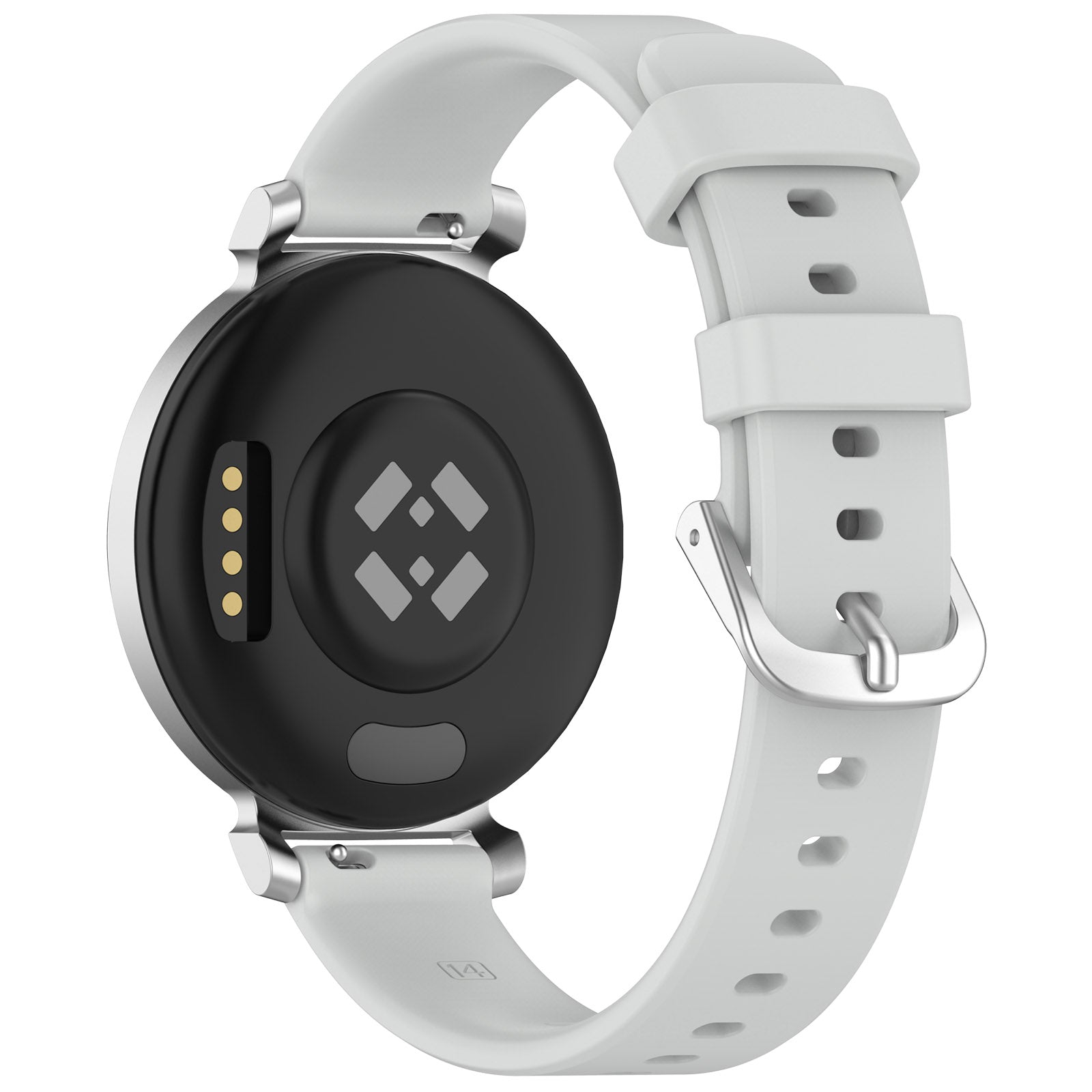 Pebble Round 2 - 14mm siliconen classic bandje (lichtgrijs)