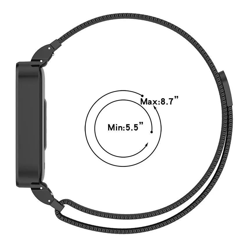 Xiaomi Smart Band 9 Active Milanese band (zwart)