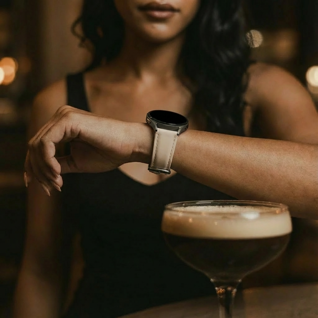 Samsung Galaxy Watch 5 - 44mm Slimfit Leather Strap (Milk Tea)