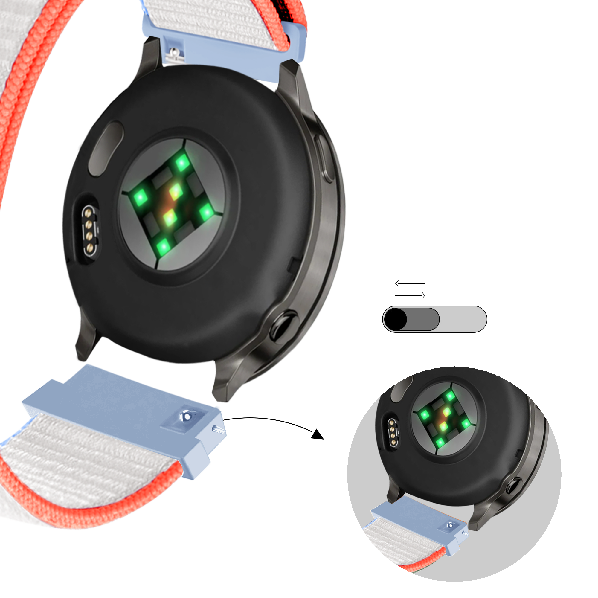 Bandz Garmin Forerunner 265s nylon loop band (milk white)