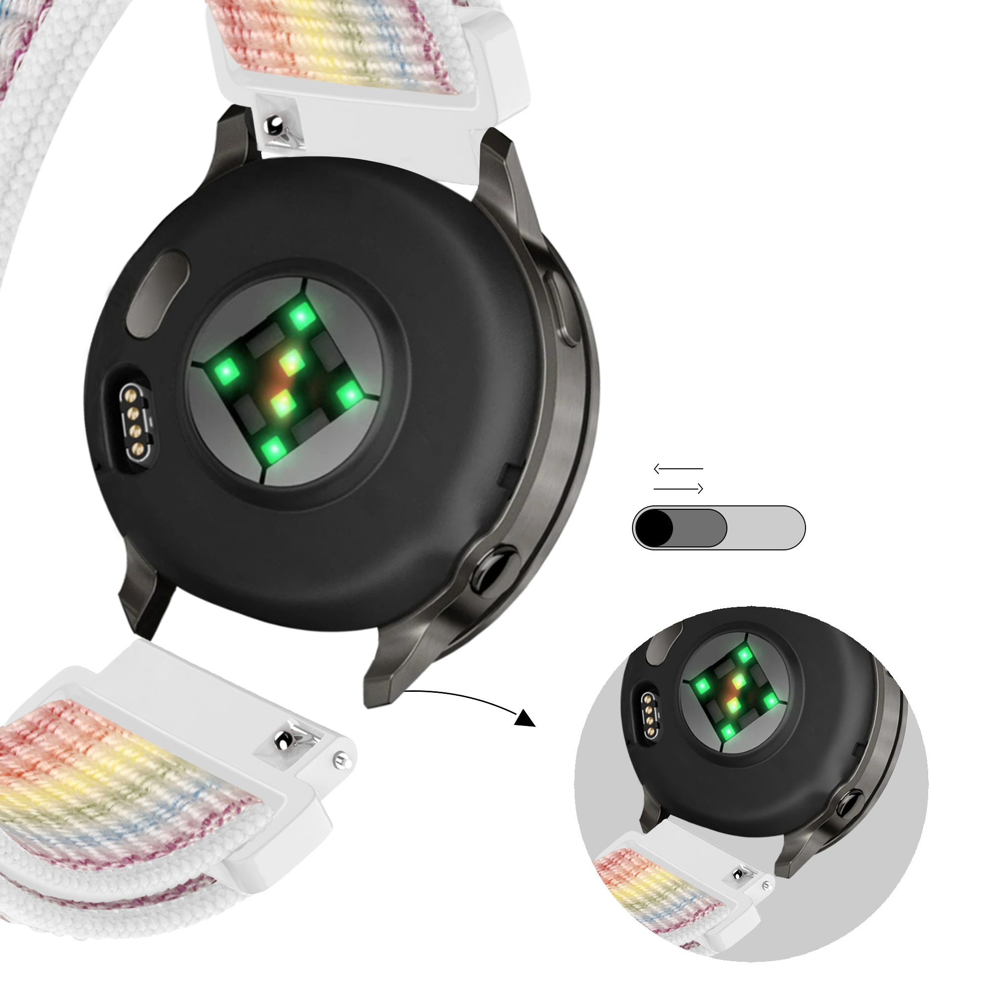 Bandz Garmin Approach J1 nylon loop band (multicolour)