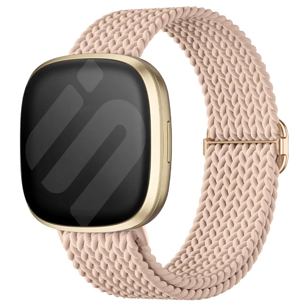 Fitbit Versa 4 verstelbaar geweven bandje (roze)