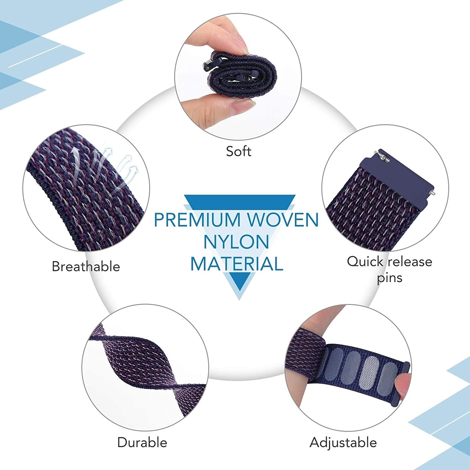 Withings ScanWatch 2 - 42mm Nylon Strap (Purple/Blue)