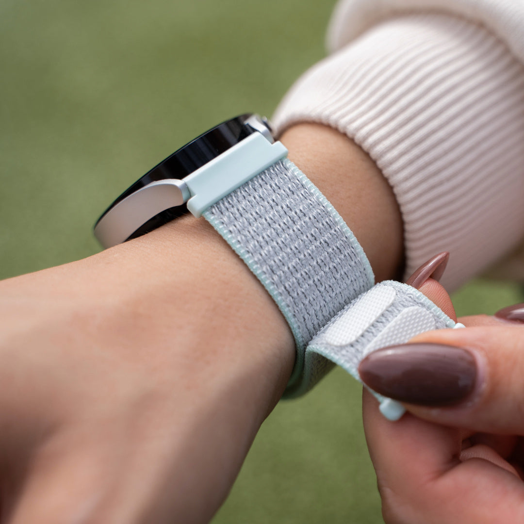 Withings Steel HR Sport nylon bandje (licht cyaan)