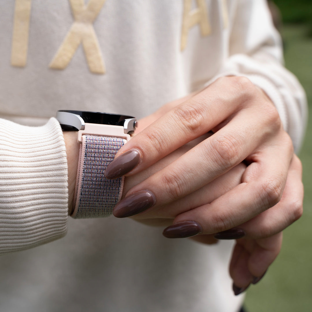 Fossil Gen 4 Explorist (HR) Nylon Strap (Grey/Pink)