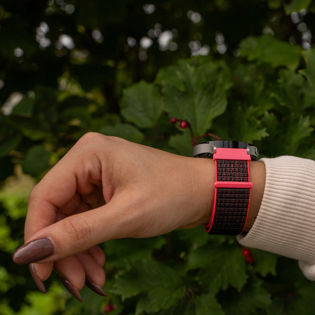 Amazfit Cheetah (Pro) nylon bandje (zwart/koraal)