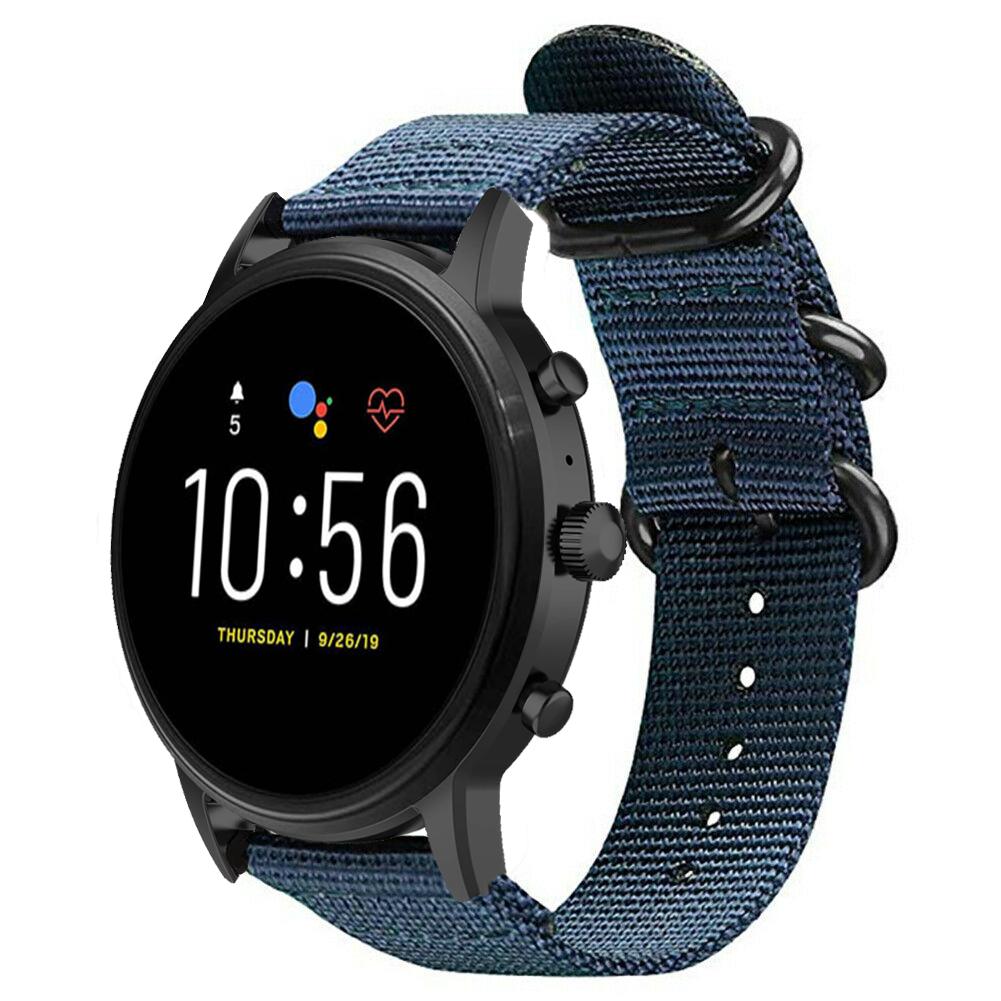 Fossil Gen 4 Explorist (HR) nylon gesp band (blauw)