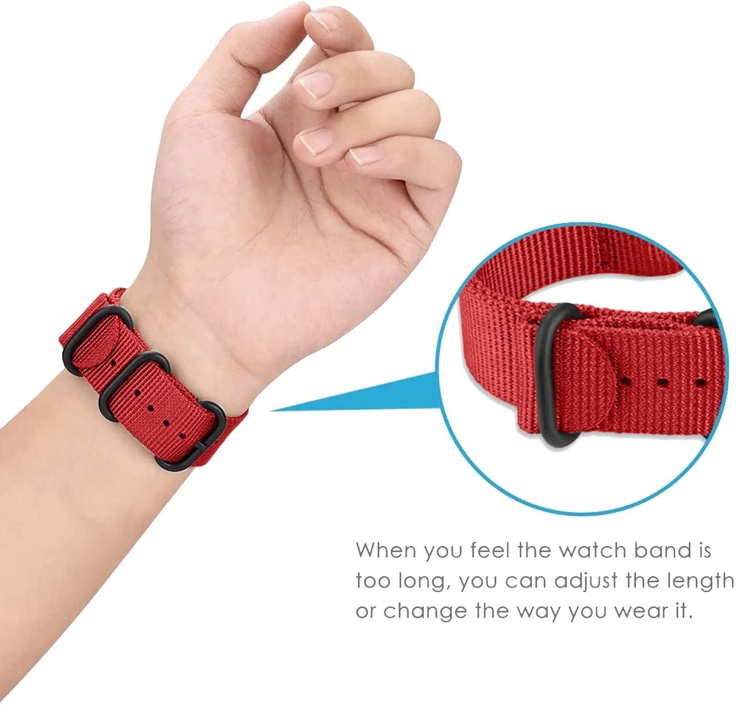 CMF Watch Pro 2 nylon gesp bandje (rood)