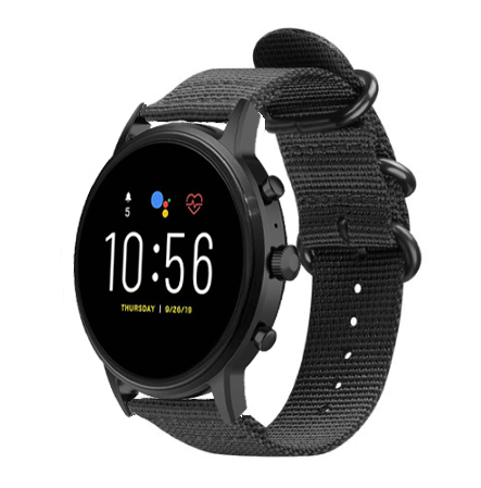 Fossil Gen 4 Explorist (HR) Nylon Strap with Buckle (Black)