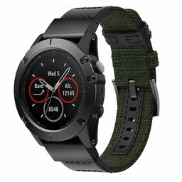 Garmin Instinct E - 45mm nylon hybrid bandje (legergroen)