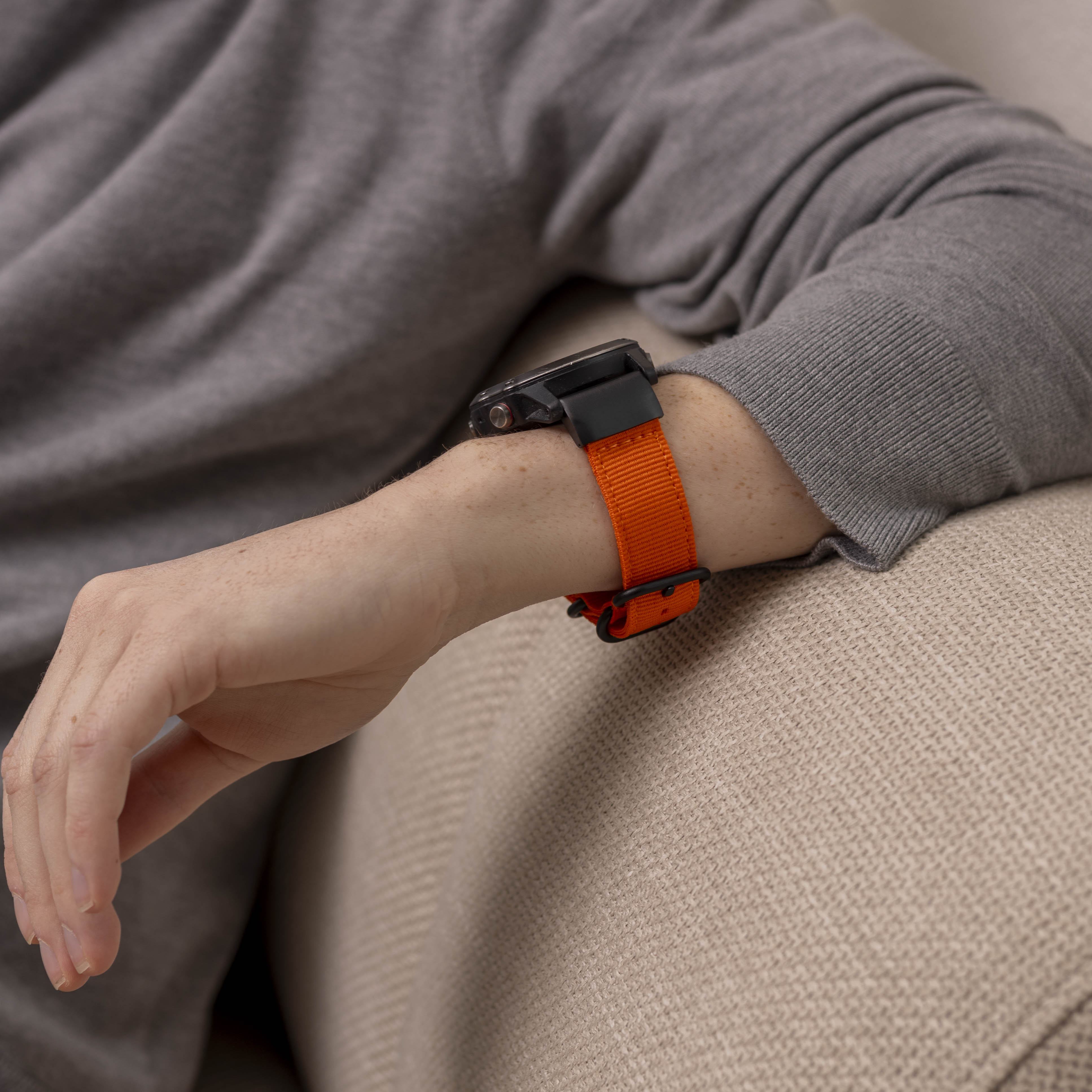 Garmin Instinct 3 - 50mm nylon gesp band (oranje)