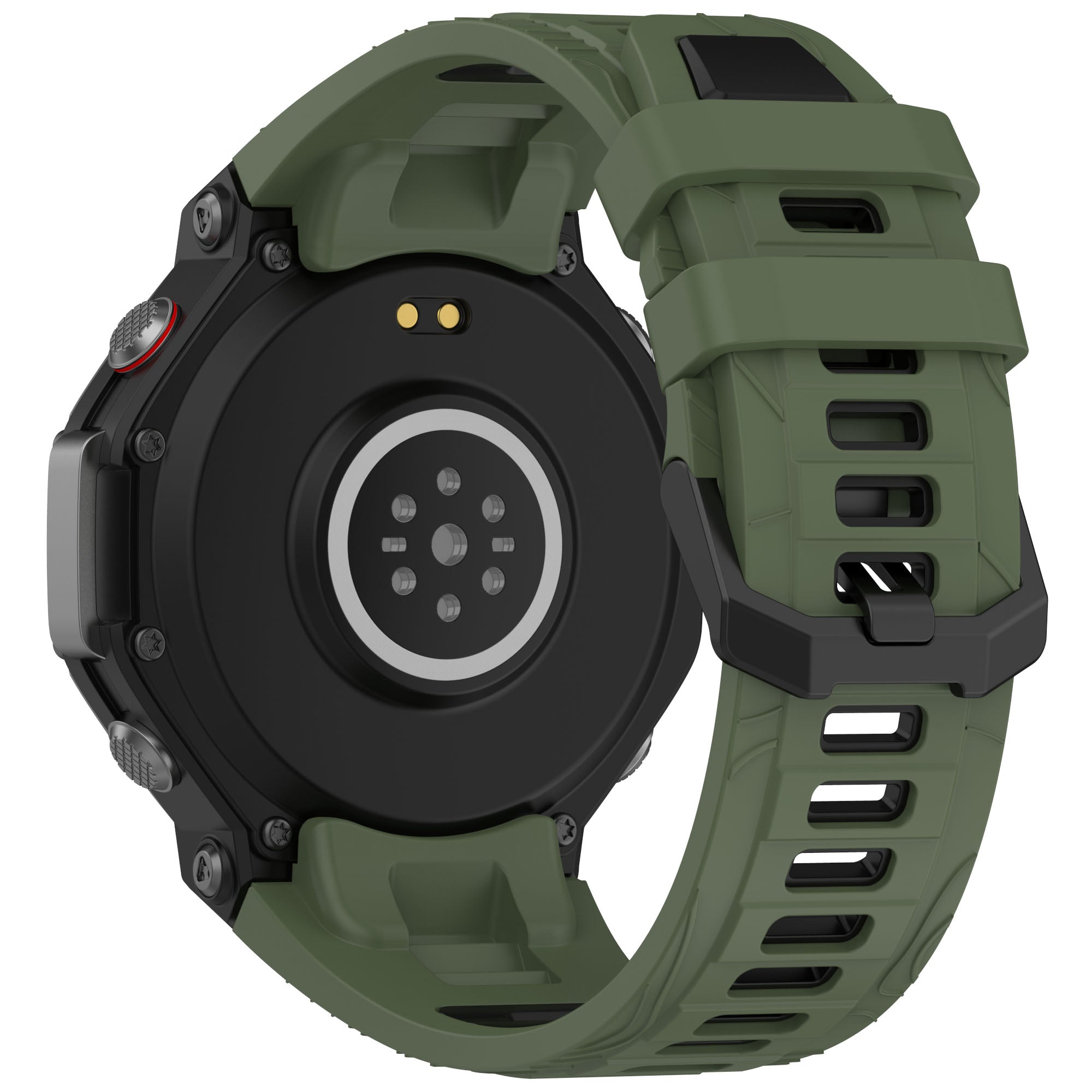 Amazfit T-Rex 3 siliconen sport bandje (olijfgroen/zwart)