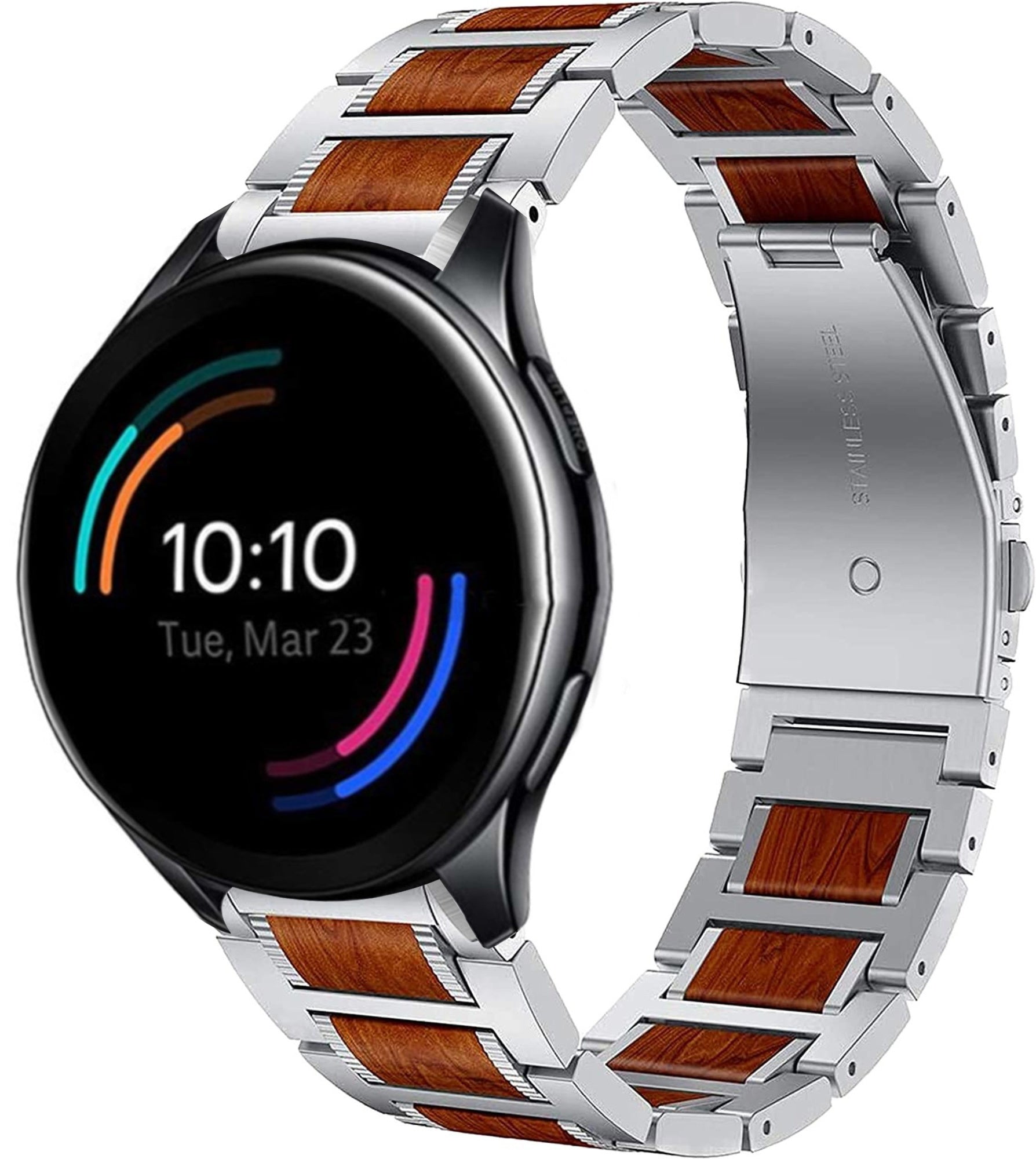OnePlus Watch 3 houten/stalen band (zilver)
