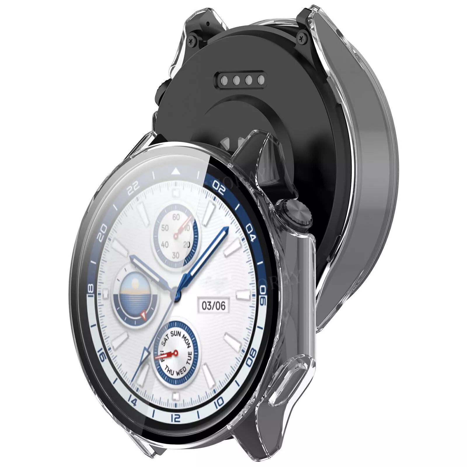 OnePlus Watch 2 PC case met glas (transparant)