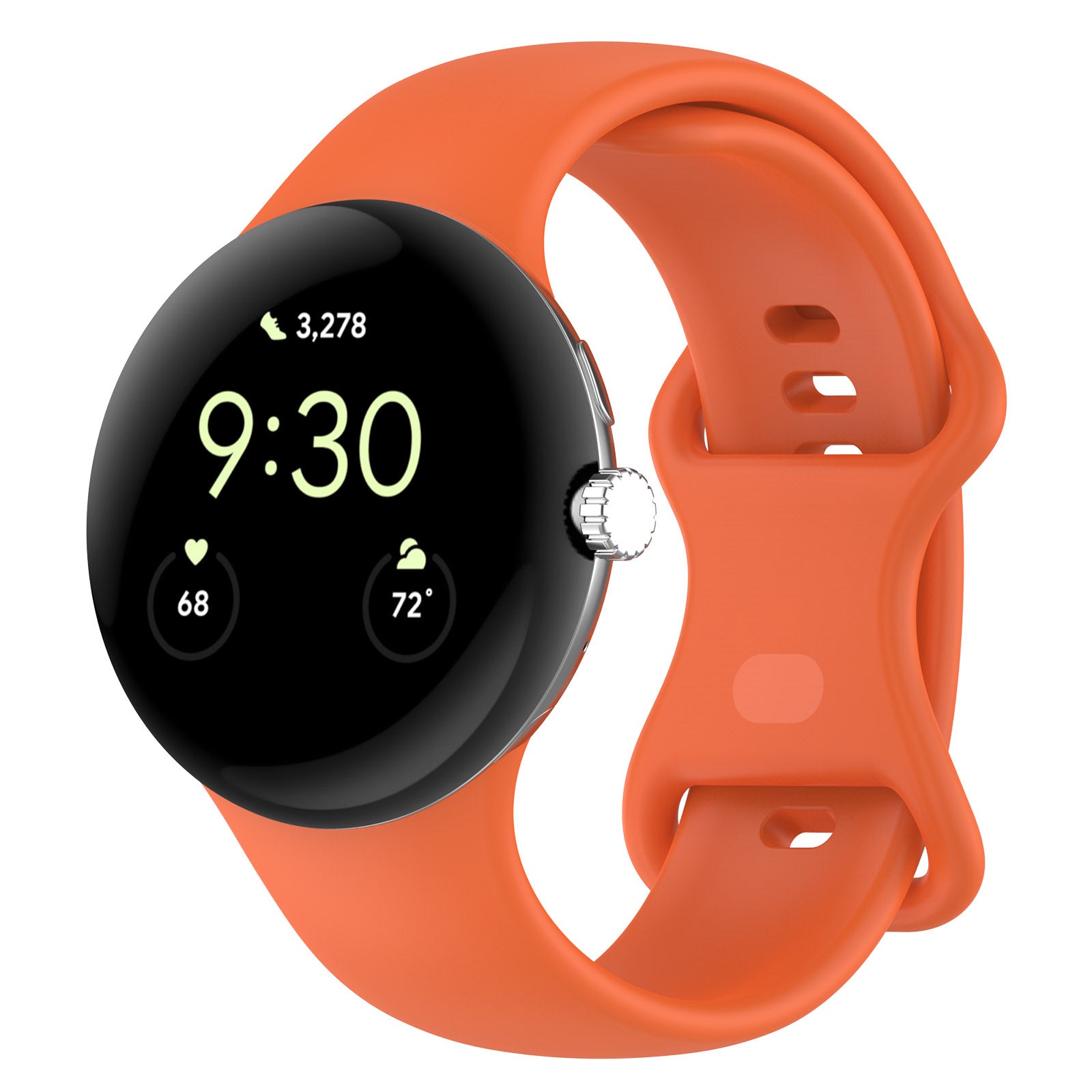 Google Pixel Watch 4 - 45mm siliconen classic bandje (oranje)