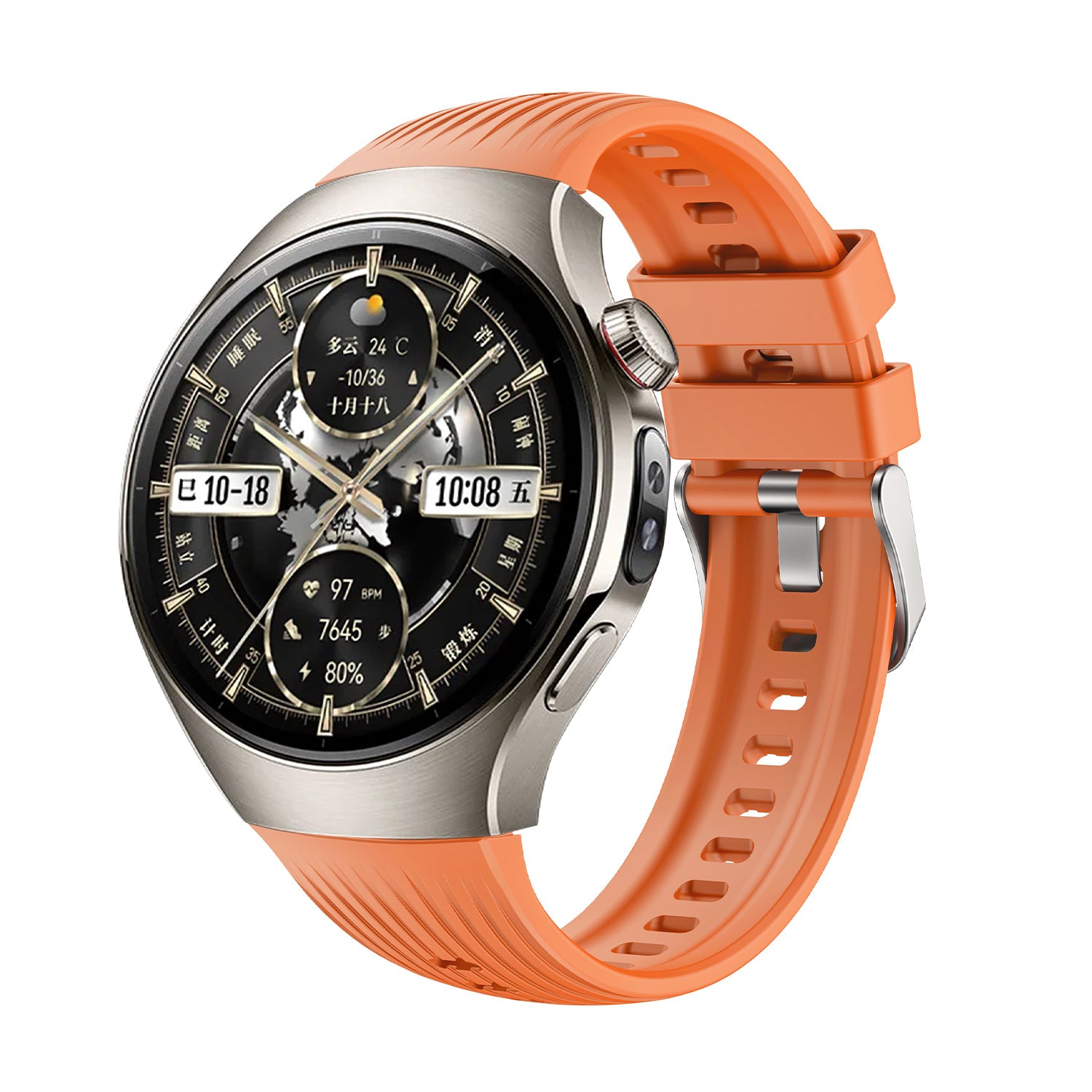 Huawei Watch 5 - 46mm Silicone Strap 'Perfect Fit' (Orange)