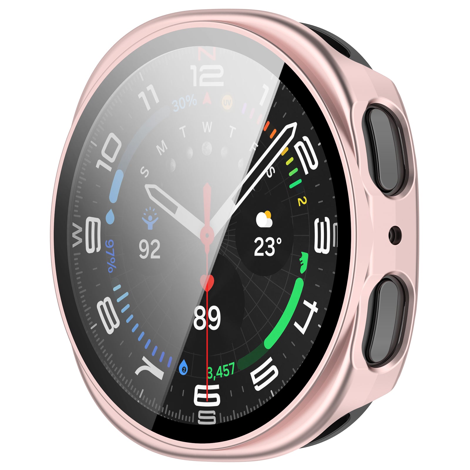 Samsung Galaxy Watch 8 - 44mm hard case met glas (roze)