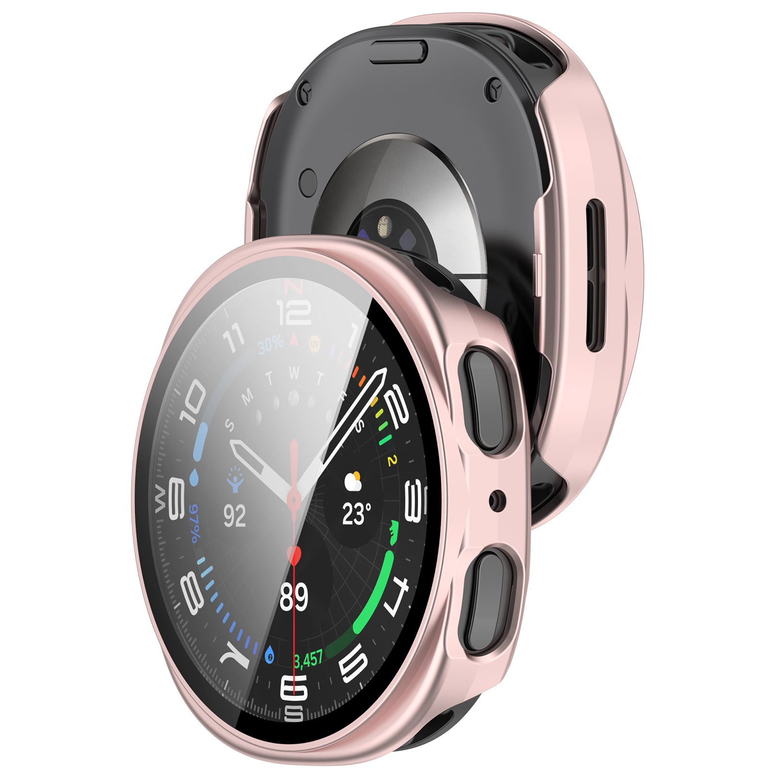 Samsung Galaxy Watch 8 - 44mm hard case met glas (roze)