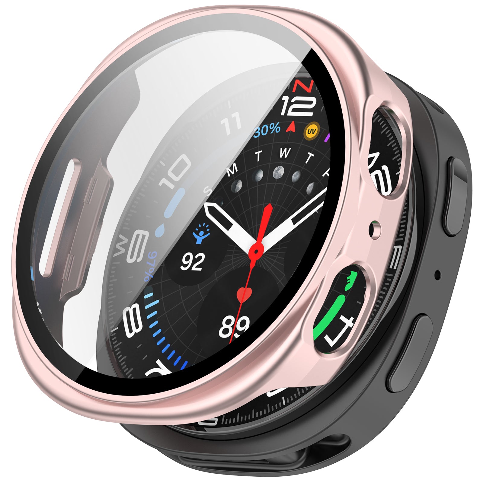 Samsung Galaxy Watch 8 - 44mm hard case met glas (roze)