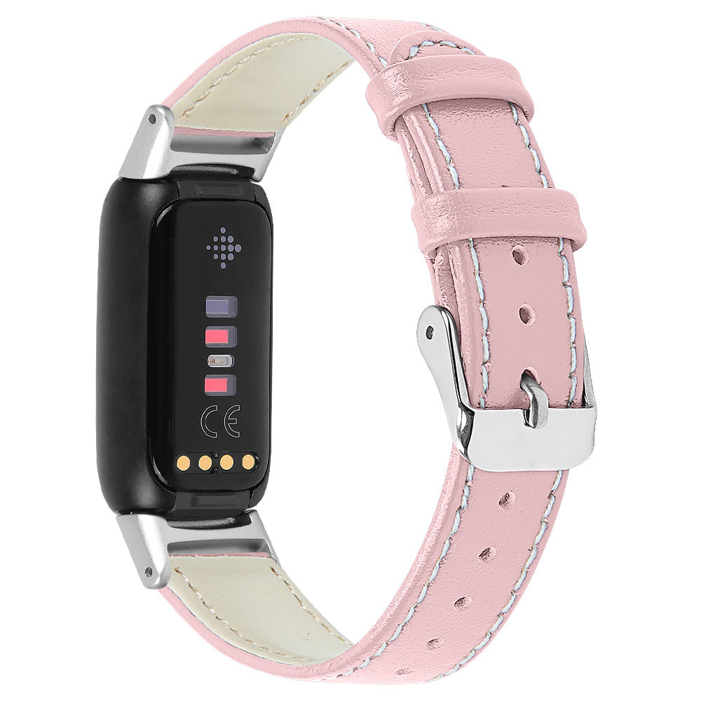 Fitbit Luxe modern leren bandje (roze)