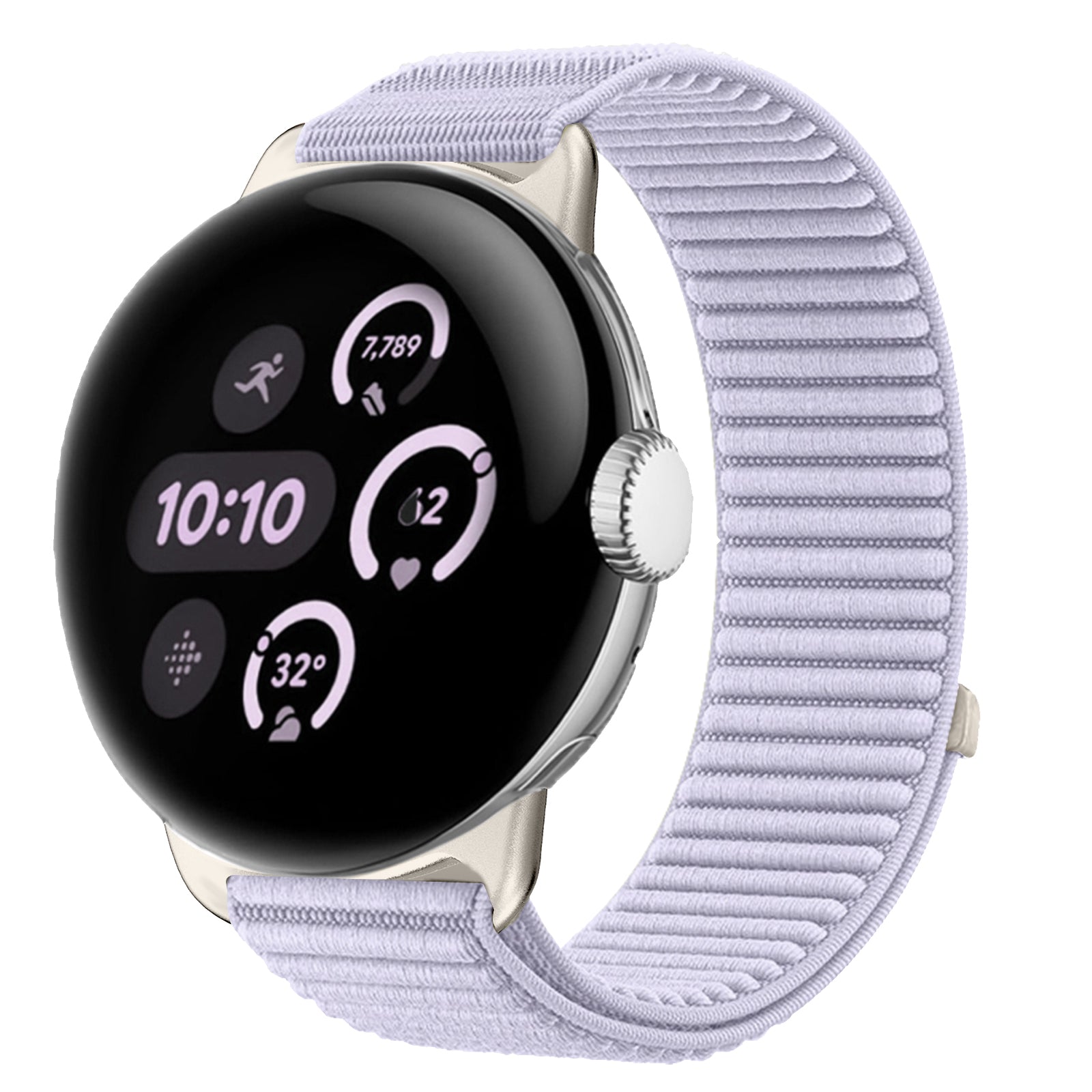 Google Pixel Watch 3 - 41mm wave nylon band (lichtpaars)