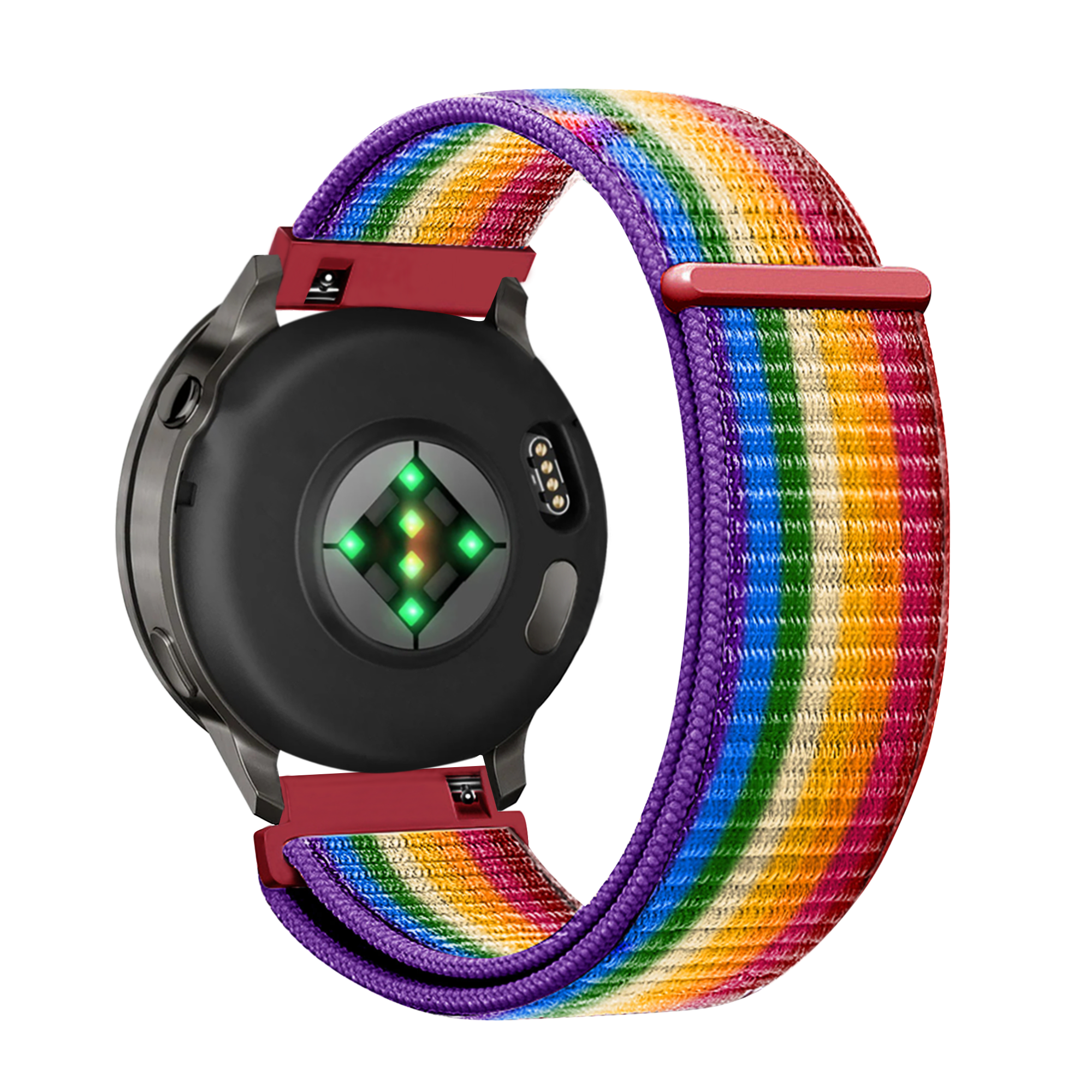 Bandz Garmin Forerunner 265s nylon loop band (regenboog)