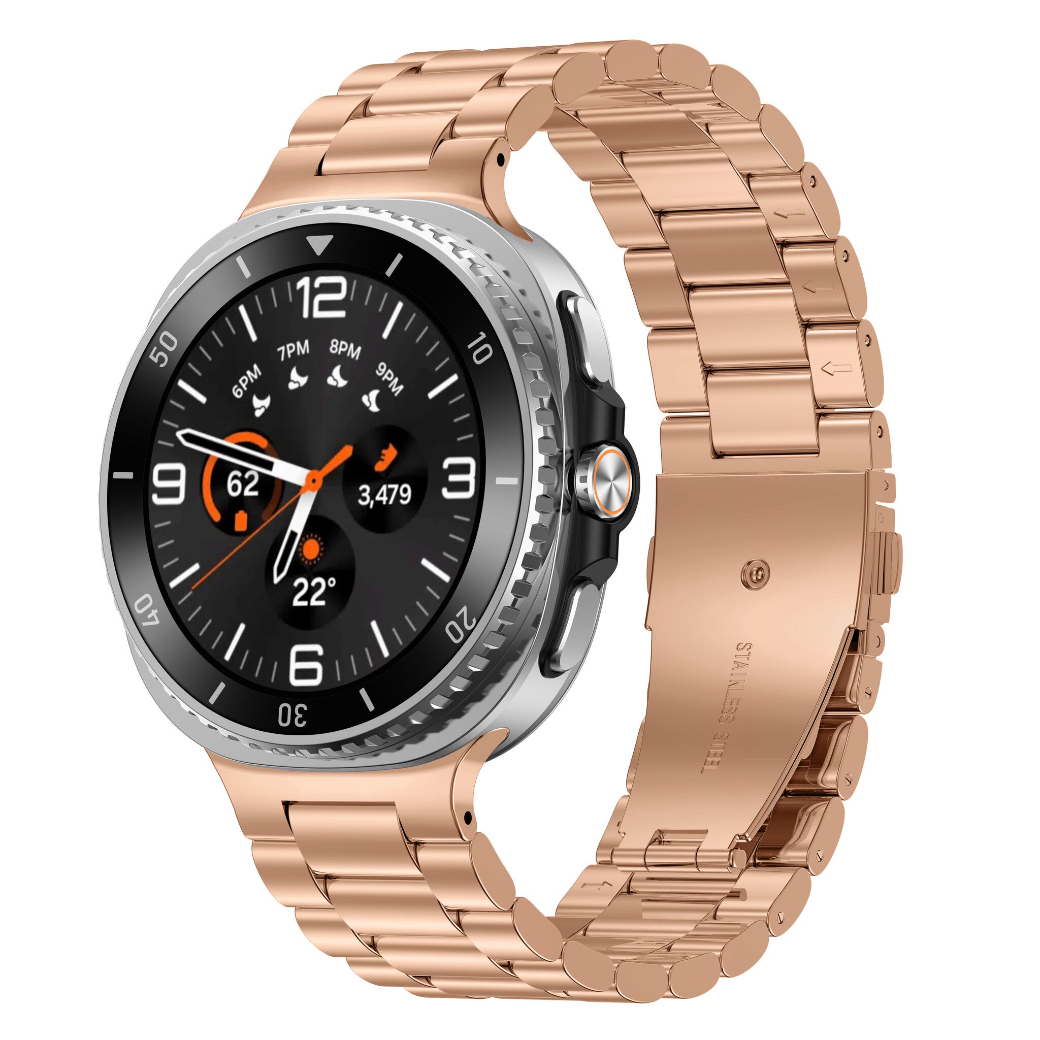 Samsung Galaxy Watch 8 - 44mm Steel Strap (Rose Gold)