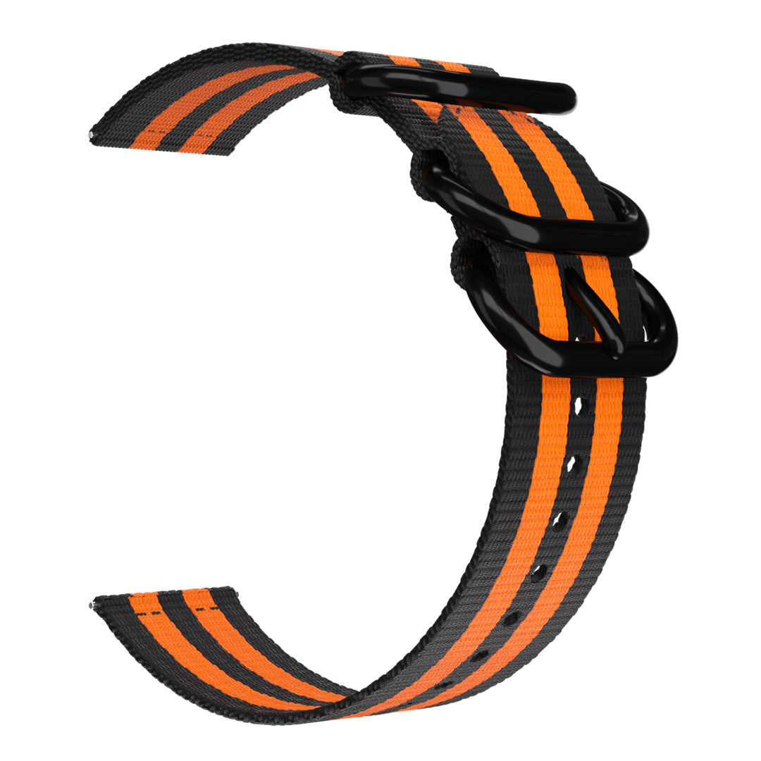 Amazfit GTR Mini nylon gesp band (zwart/oranje)