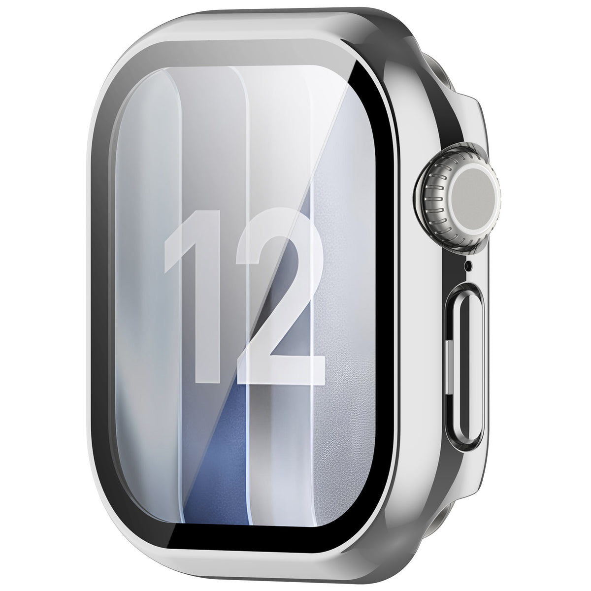Apple Watch 12 - 42mm hard case met glas (zilver)