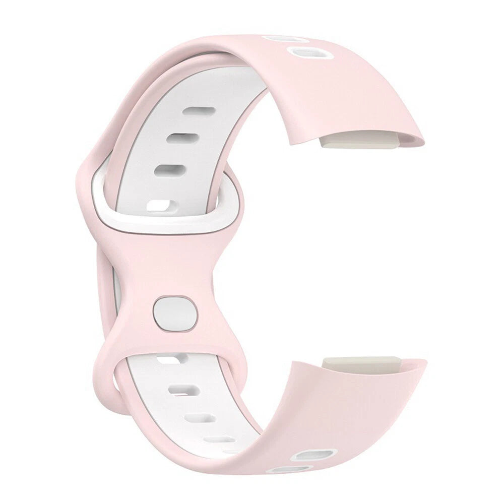 Fitbit Charge 5 sport band (roze/wit)