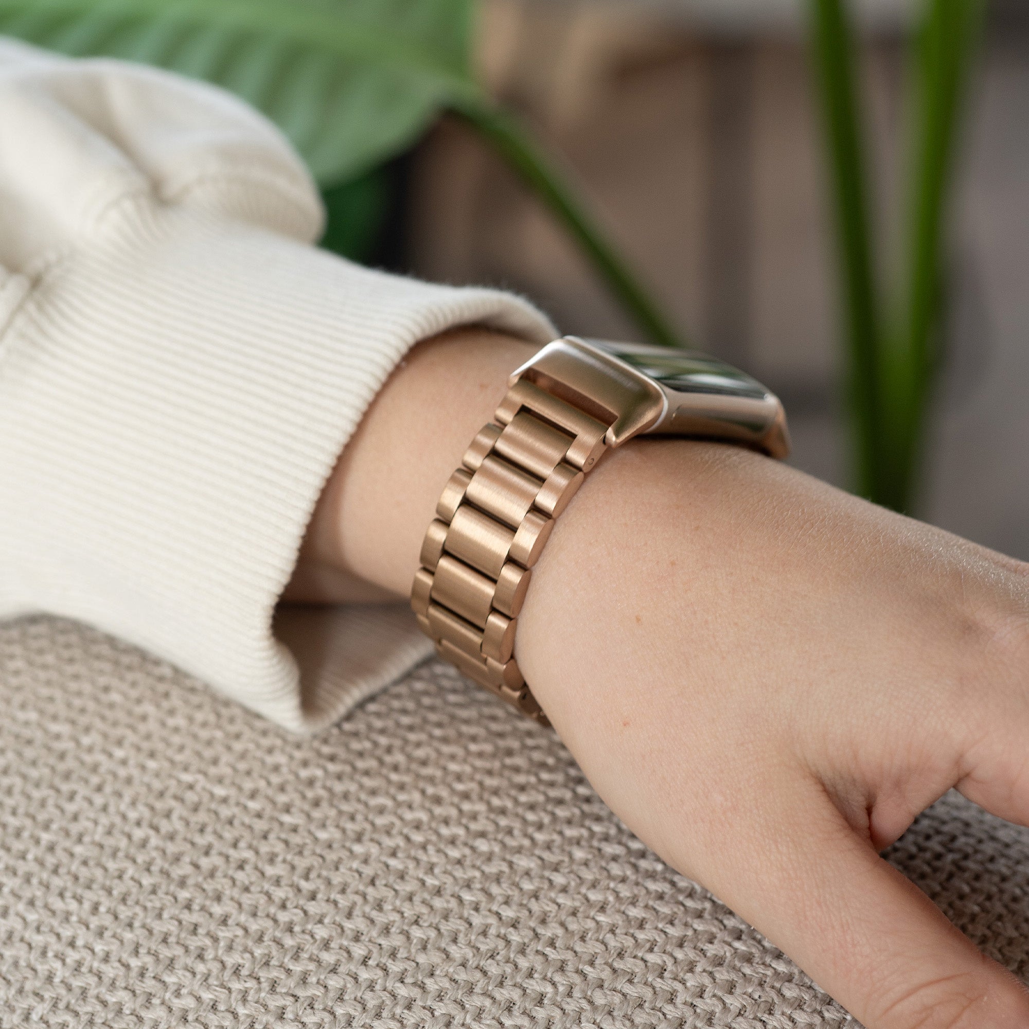 Fitbit Charge 5 stalen band (rosé goud)