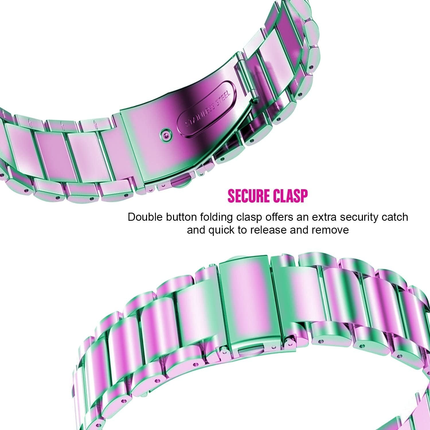 Garmin Vivomove Trend stalen band (regenboog)