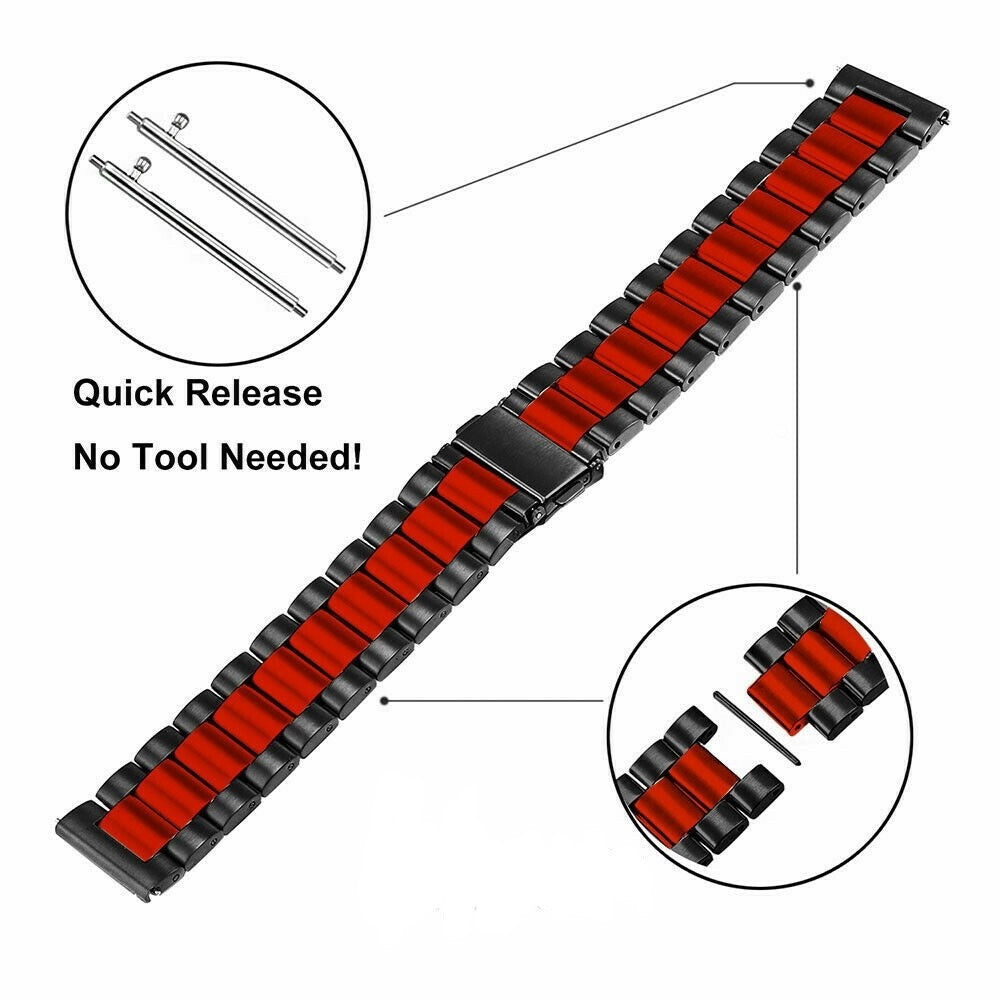 Amazfit GTS 4 stalen band (zwart/rood)