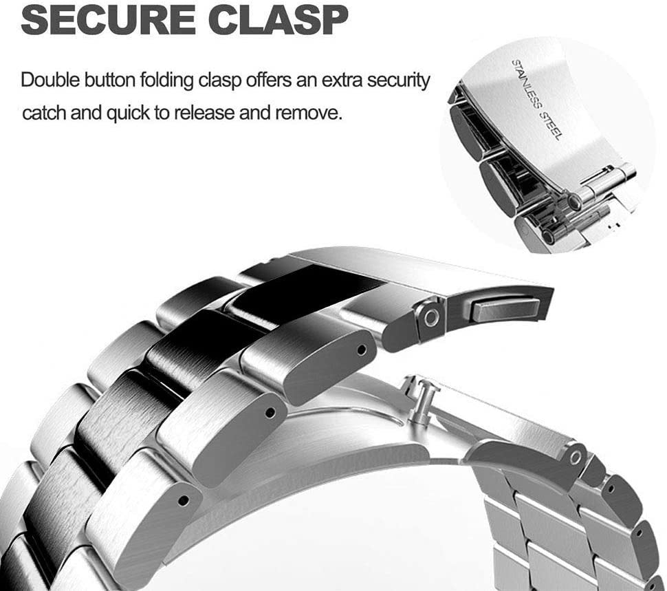 Garmin Approach S42 stalen band (zilver/zwart)