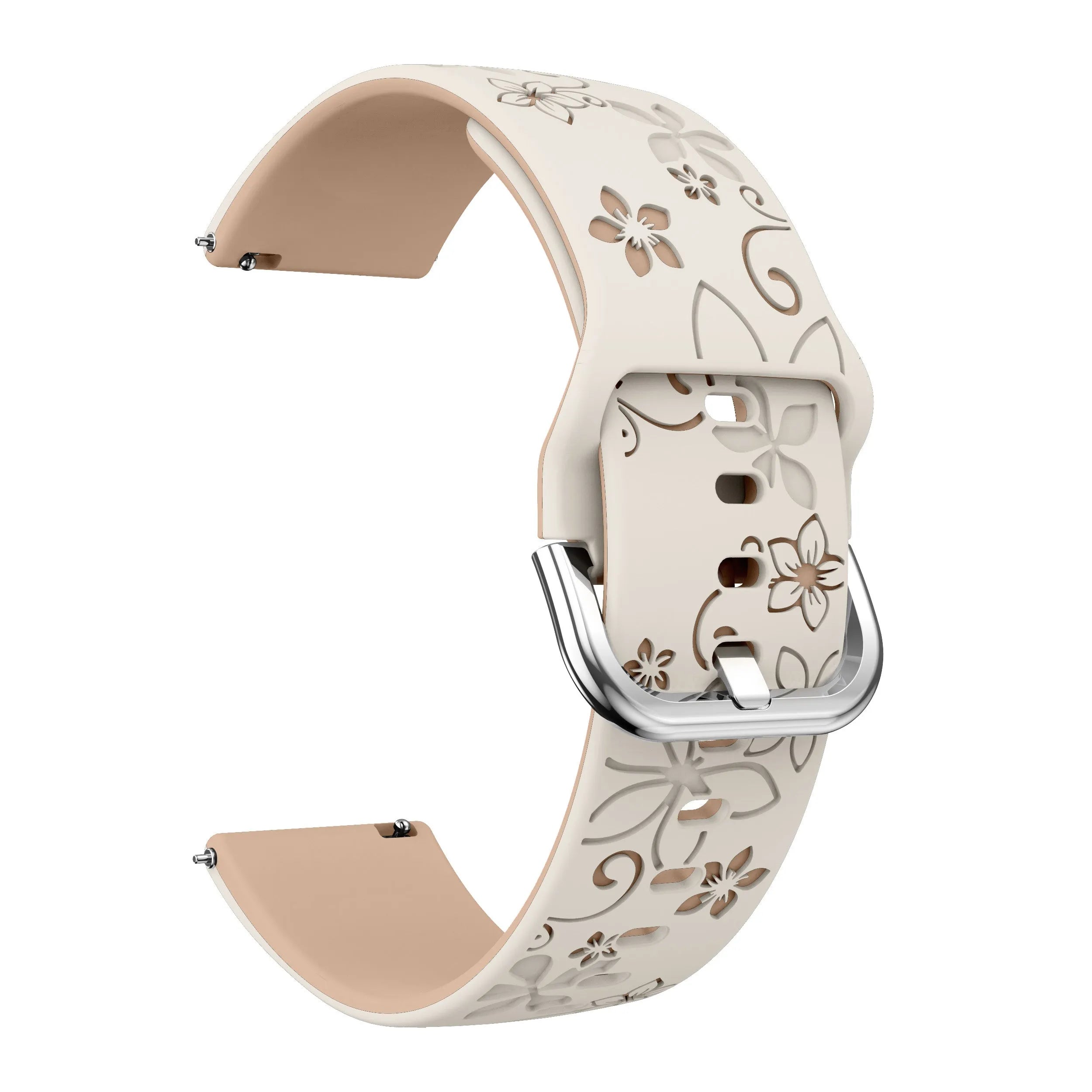 Oppo Watch X2 Mini Flower siliconen band (sterrenlicht/beige)